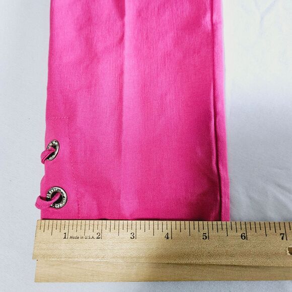 Linda Matthews Womens Ankle Pants Pink Size PM Rayon Blend Stretch Pockets - Picture 5 of 12